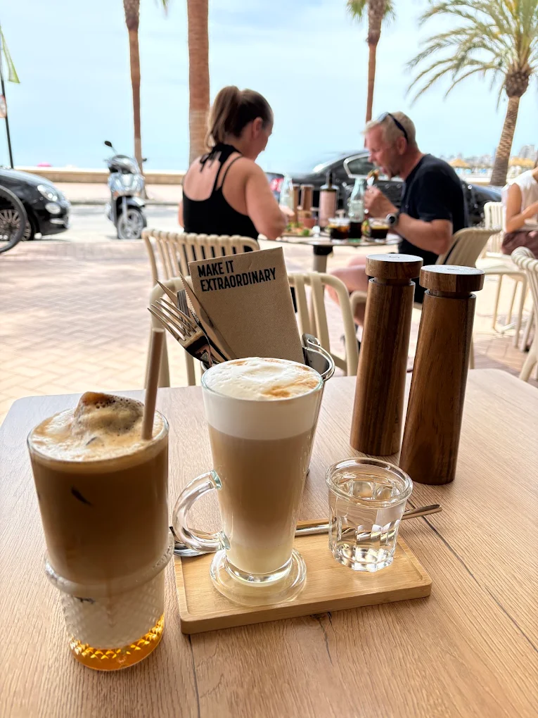 Coffee at Brunchit Fuengirola near the seafront