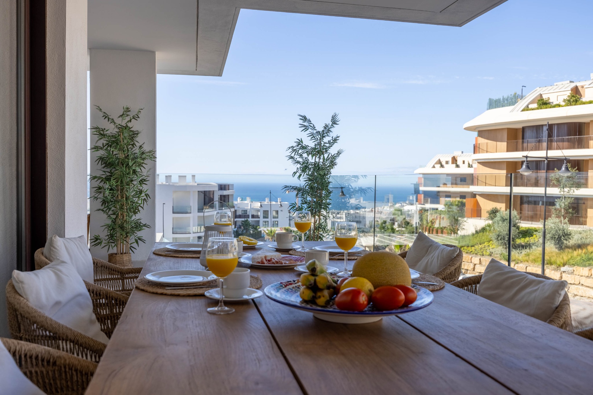 Breakfast on the covered terrace